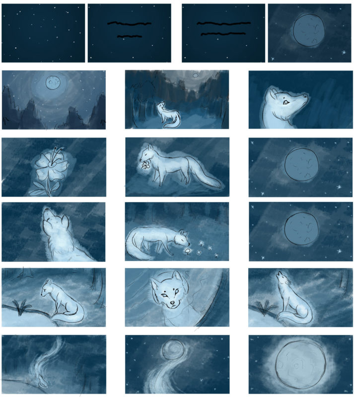 Wolf and Moon Storyboard Wolf and Moon Storyboard